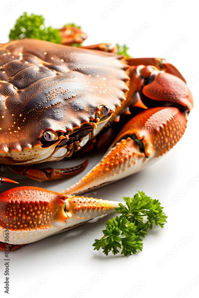 Fresh Cooked Crab on White Background Fresh Cooked Crab on White Background