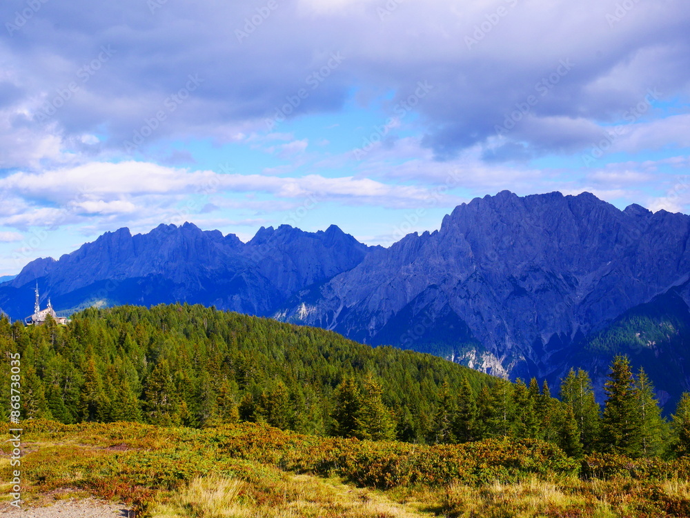 Fototapeta premium View on mountains in the Osttirol region on a summer day
