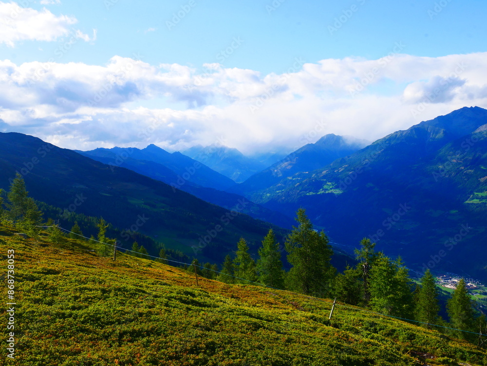 View on mountains in the Osttirol region on a summer day View on mountains in the Osttirol region on a summer day