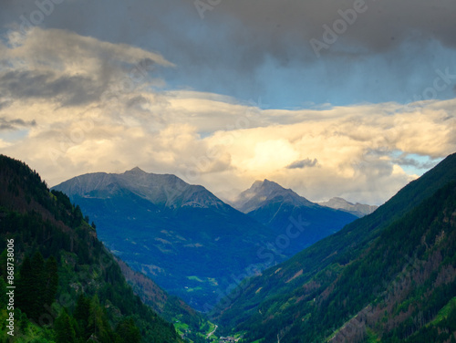 View on mountains in the Osttirol region on a summer day