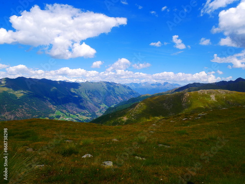 View on mountains above Defereggental valley on a summer day photo