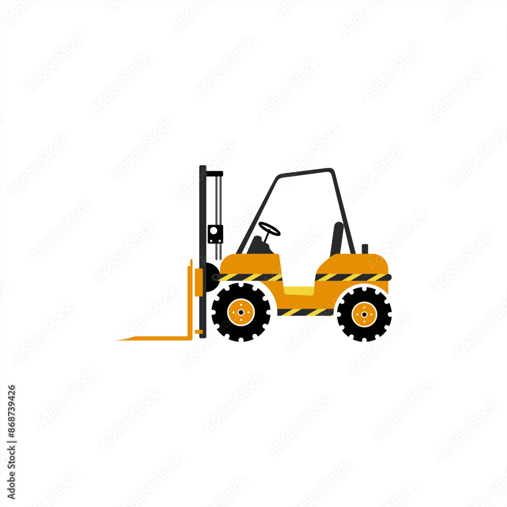 Fototapeta premium colorful illustration of forklift truck for icon or logo