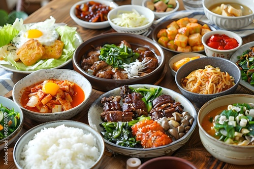 Korean Food on a Table