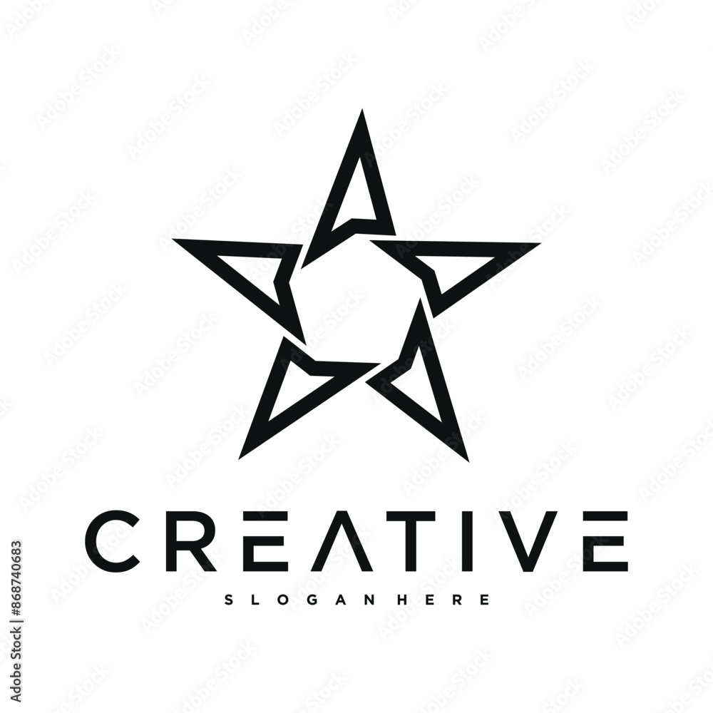 Obraz premium Minimal and modern creative star logo design. Premium Vector