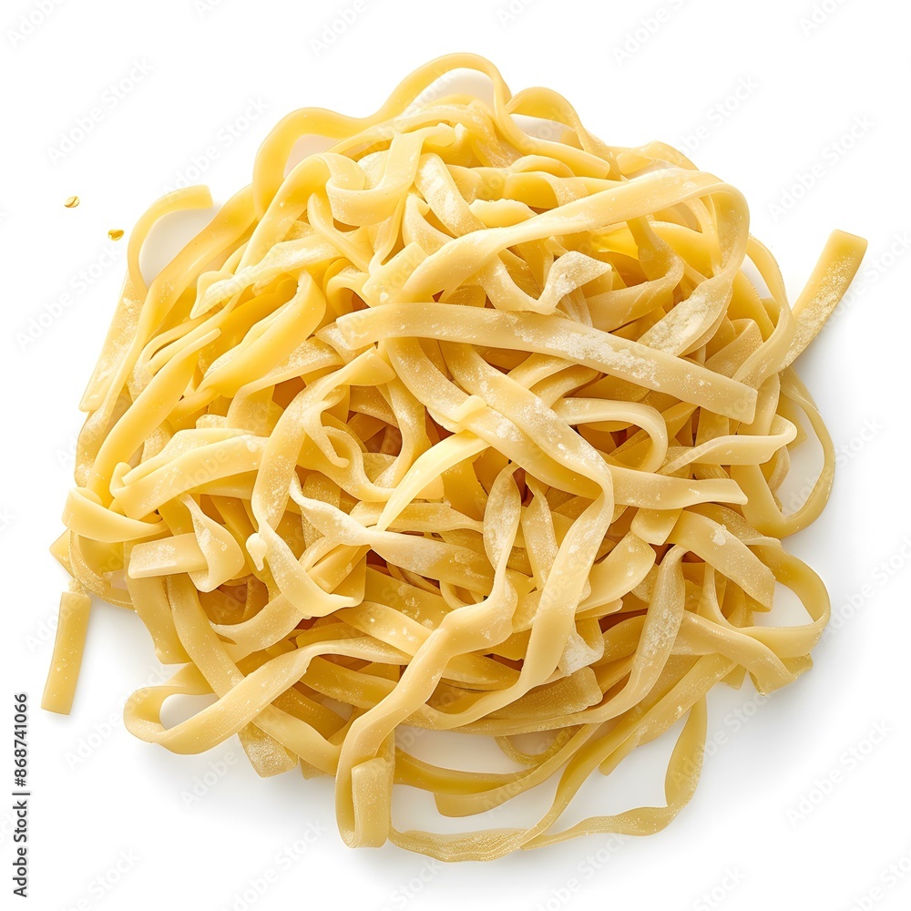 Uncooked Fettuccine Pasta Isolated on White Background Uncooked Fettuccine Pasta Isolated on White Background