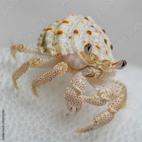A close-up of a porcelain crab photo