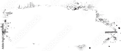 Glitch distorted grange shape . Noise grungy logo . Trendy defect error shapes . Glitched frame .Grunge textured . Distressed effect .Vector shapes