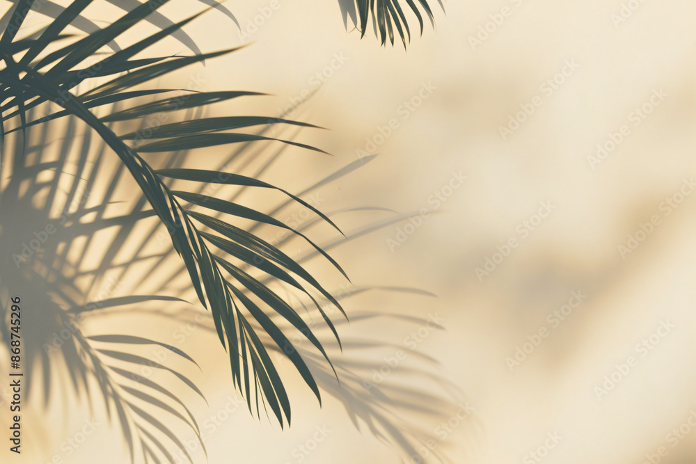 Abstract background with a palm leaf shadow on a beige paper texture, summer template for product presentation. Flat lay. Concept for copy space.
Abstract background with a palm leaf shadow on a beige paper texture, summer template for product presentation. Flat lay. Concept for copy space.