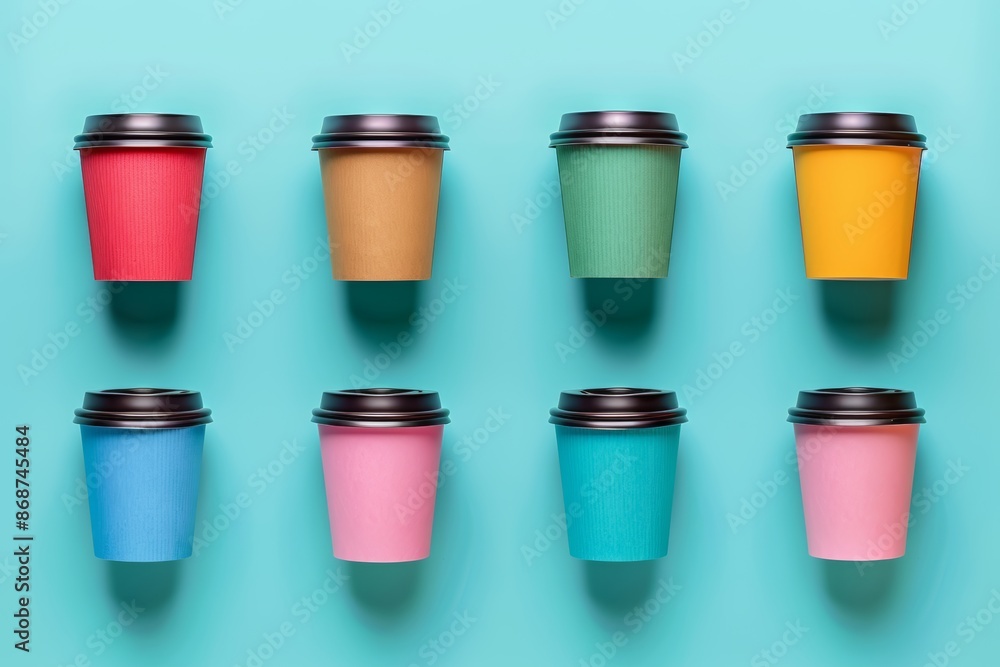 Variety of disposable single use coffee cups for hot beverages, perfect for on the go consumption Variety of disposable single use coffee cups for hot beverages, perfect for on the go consumption