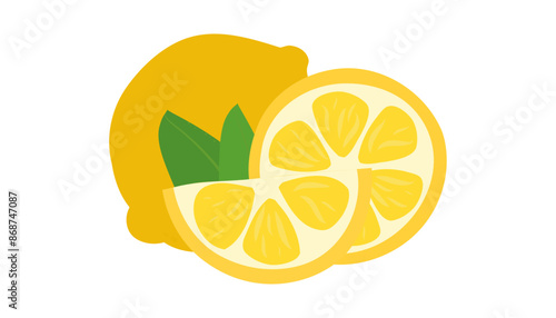 Composition of a whole lemon and pieces