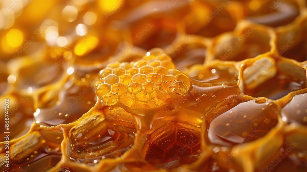 bright photo of honeycomb with bee honey. bright photo of honeycomb with bee honey.