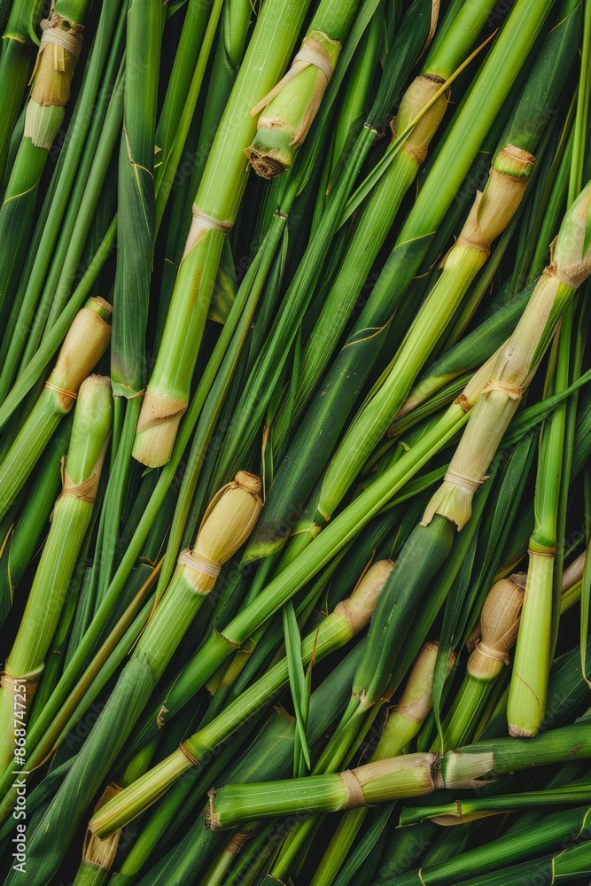 Obraz premium Lemongrass texture background, cymbopogon pattern, barbed wire grass banner, silky heads or oily heads