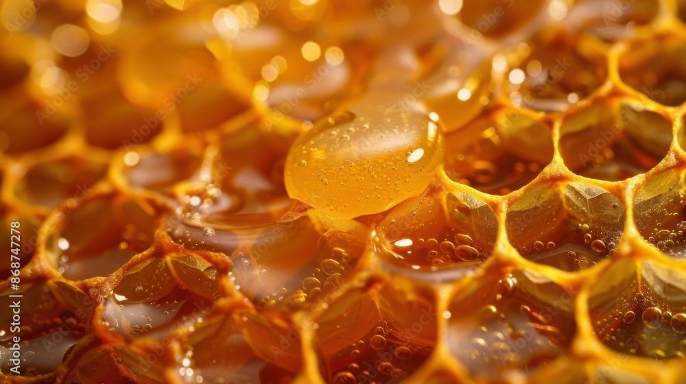 bright photo of honeycomb with bee honey. bright photo of honeycomb with bee honey.