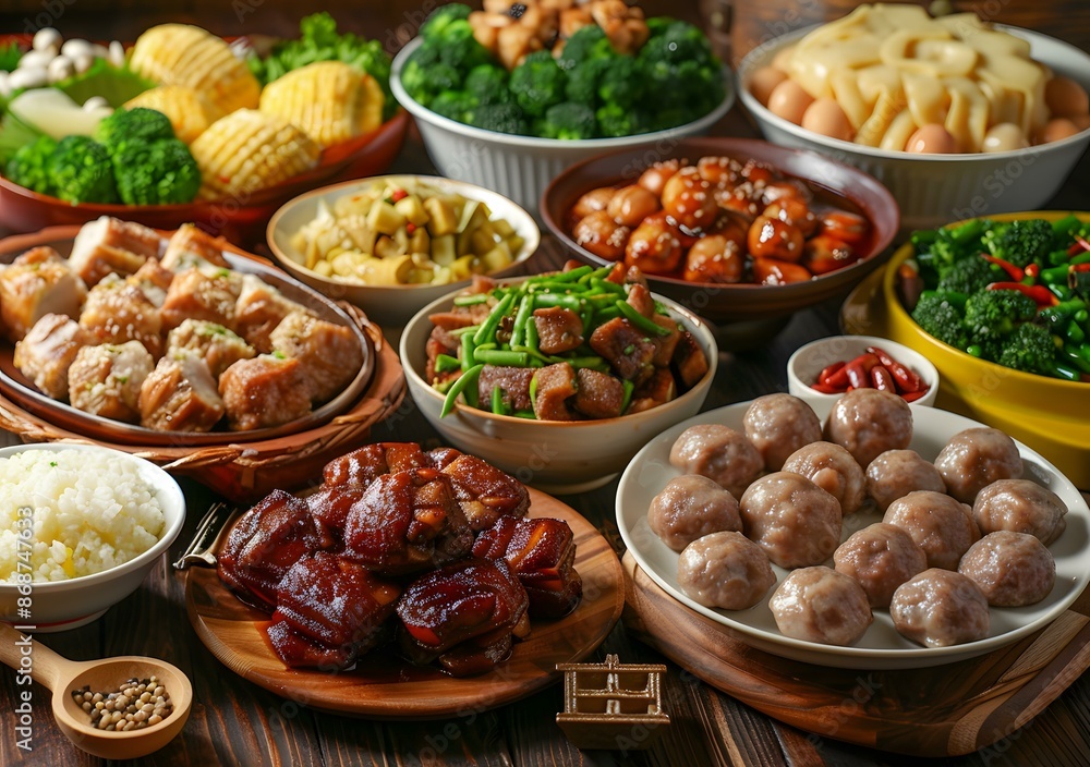 A table full of delicious Chinese food A table full of delicious Chinese food