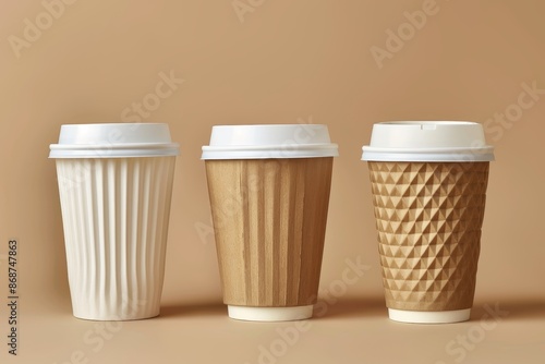 Wallpaper Mural Assortment of disposable single use coffee cups for hot beverages showcased in an array Torontodigital.ca