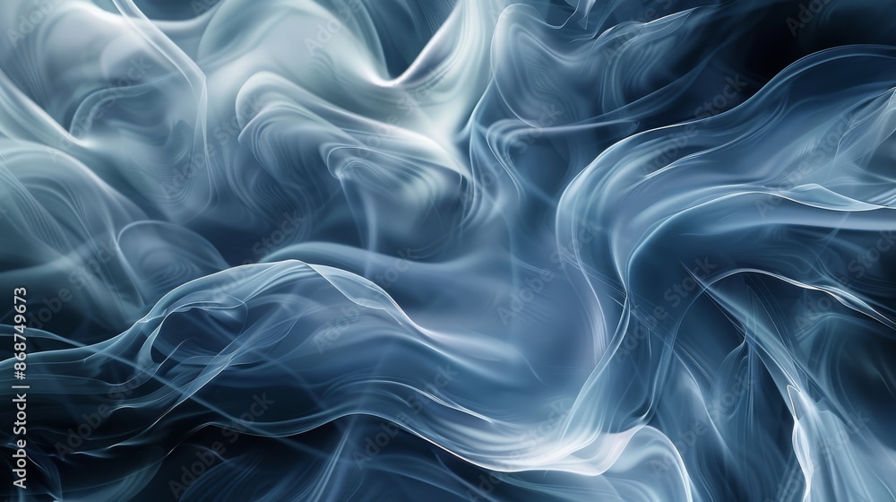 Abstract Blue and White Swirling Smoke Pattern Abstract Blue and White Swirling Smoke Pattern