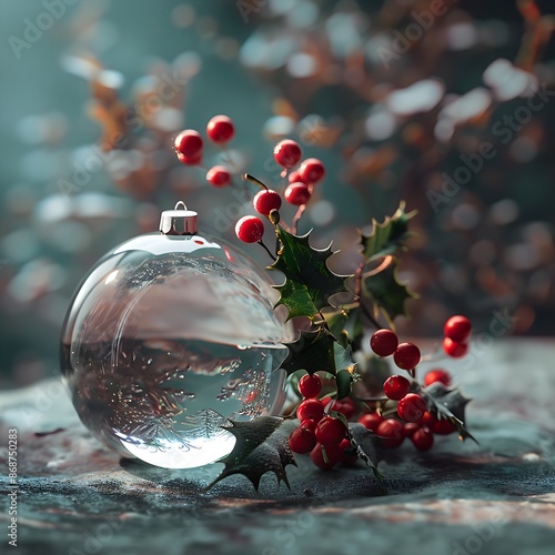 Weihnachtlicher Hintergrund mit einer Stechpalme