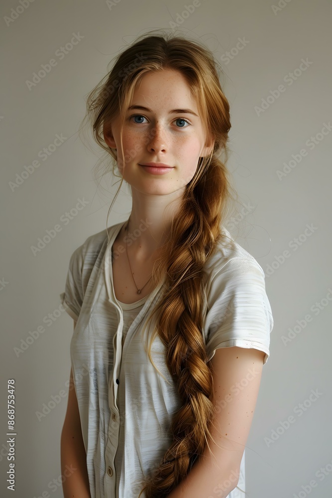 Portrait of a young woman with long red hair Portrait of a young woman with long red hair