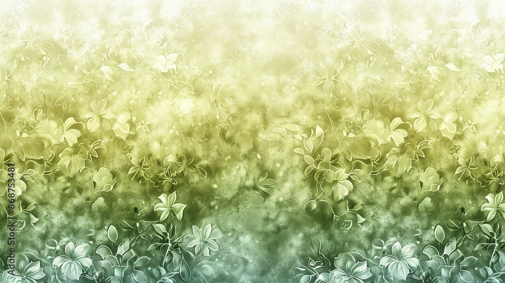 A sharp photo depicts a vibrant green and yellow background with lush leaves on the left side and an empty space on the right A sharp photo depicts a vibrant green and yellow background with lush leaves on the left side and an empty space on the right