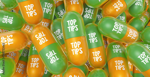 Plakat Top Tips, Tips Visual Concept. Social Media Background.