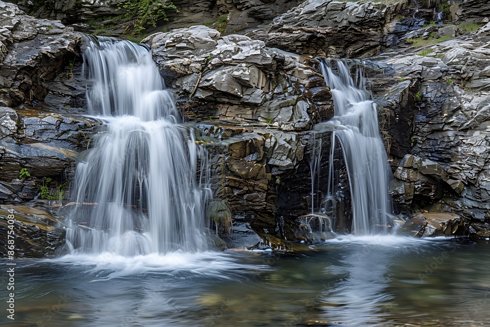 Fototapeta premium A stylized version of a minimalist waterfall cascading down