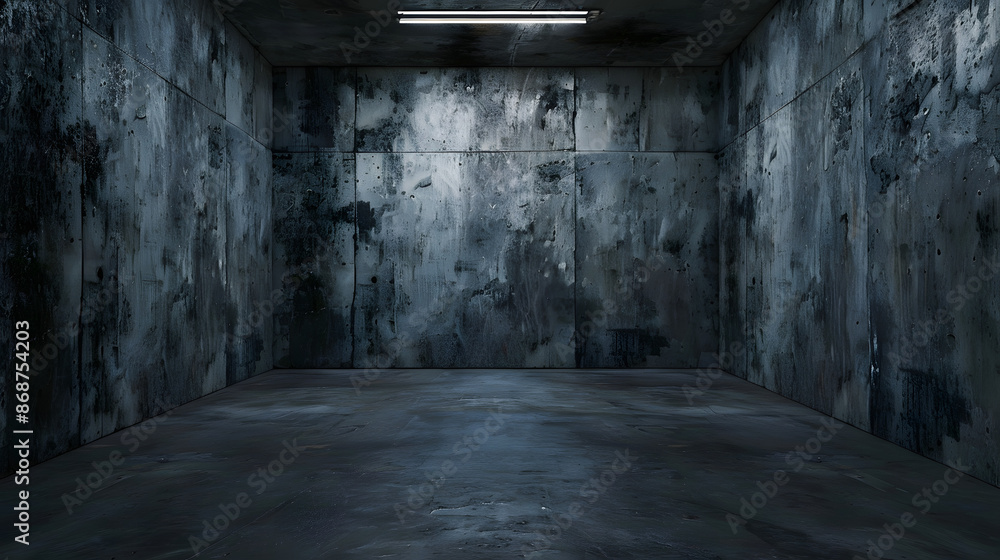Front camera view of an empty room solid walls, close-up shot, dark, cement walls Front camera view of an empty room solid walls, close-up shot, dark, cement walls