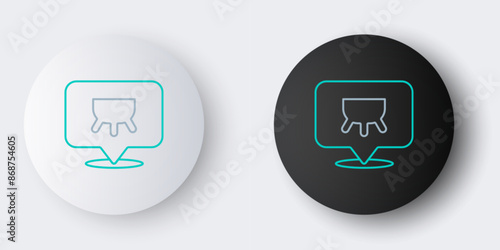 Line Udder icon isolated on grey background. Colorful outline concept. Vector