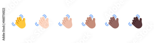 Waving hand icon sign set. Hello, Goodbye, Hand Wave, emoji, icons , Vector illustration