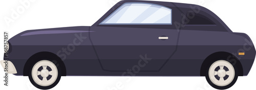 Black vintage classic car illustration isolated on white background