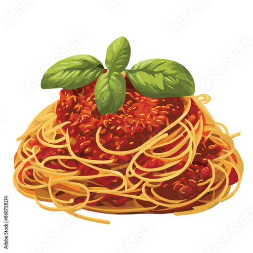 Vector illustration of Detailed Artwork of Spaghetti Bolognese