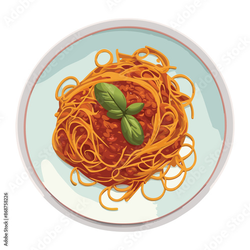 Vector illustration of Detailed Artwork of Spaghetti Bolognese
