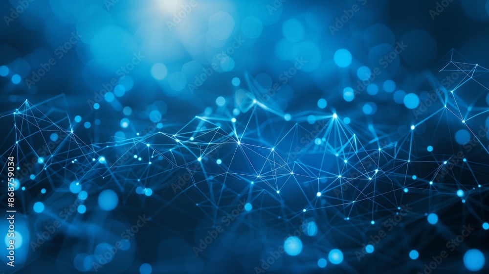 Blue digital background with an abstract network of glowing connections and dots. Blue digital background with an abstract network of glowing connections and dots.