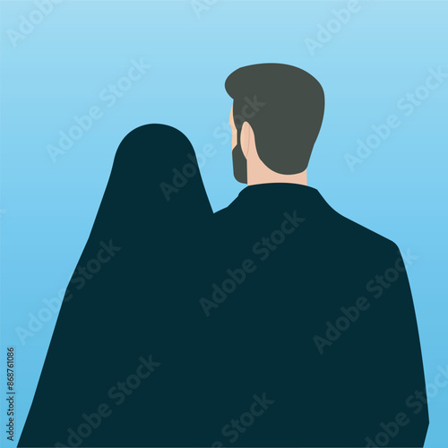 vector illustration of shia muslim couple