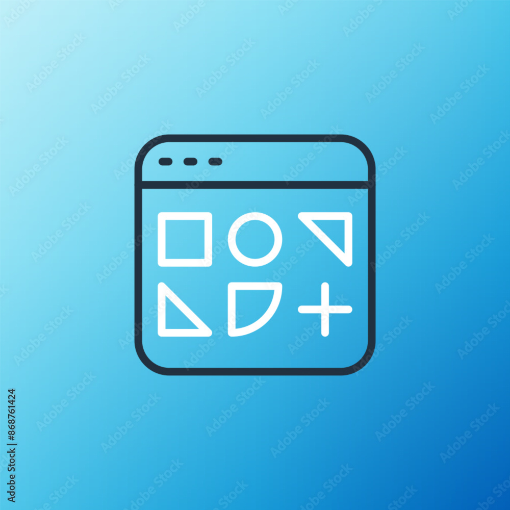 Line Different files icon isolated on blue background. Colorful outline concept. Vector Line Different files icon isolated on blue background. Colorful outline concept. Vector