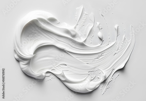 samples of cosmetic care products smear of cream and gel texture on a light background
