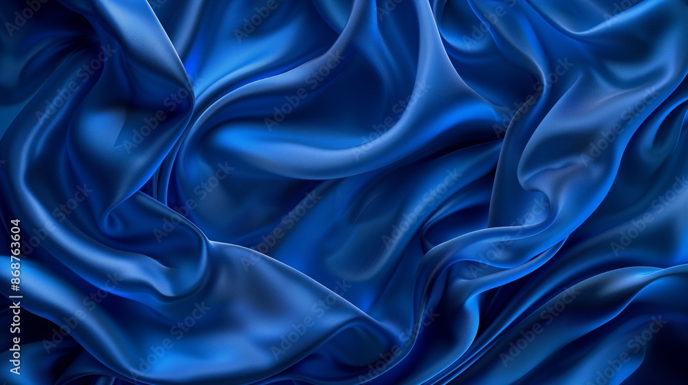 Abstract blue silk background, elegant and luxurious fabric with flowing waves. Abstract blue silk background, elegant and luxurious fabric with flowing waves.