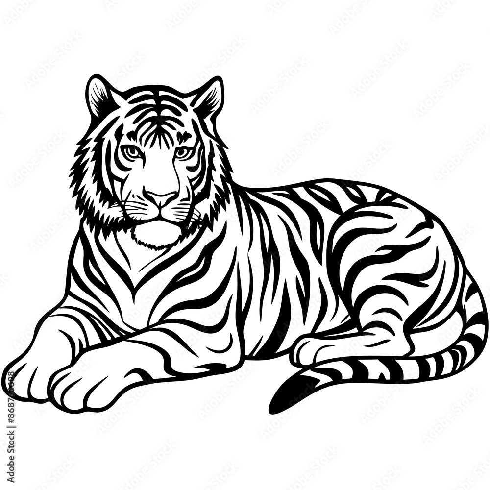 Obraz premium tiger on white background
