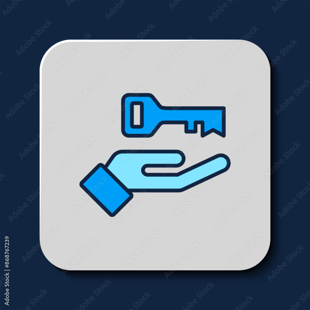 Filled outline Solution to the problem in psychology icon isolated on blue background. Key. Therapy for mental health. Vector Filled outline Solution to the problem in psychology icon isolated on blue background. Key. Therapy for mental health. Vector