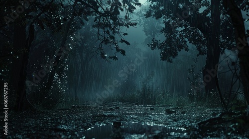 forest scene in the moonlight