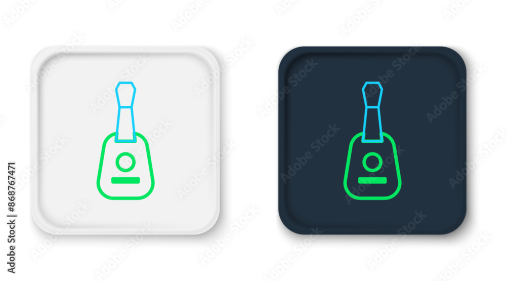 Line Guitar icon isolated on white background. Acoustic guitar. String musical instrument. Colorful outline concept. Vector Line Guitar icon isolated on white background. Acoustic guitar. String musical instrument. Colorful outline concept. Vector