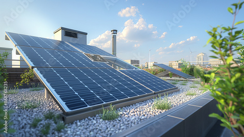 **Solar Panels on Modern Building, Green Technology, Eco-Friendly Environment, Real-Time Solar Power, Battery Storage, Clear Sky, Renewable Energy, Efficient Solutions**

**Hier ist der Titel auf maxi photo