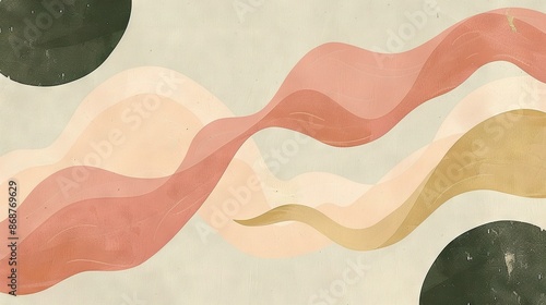   A photo of an abstract painting with numerous curvilinear brushstrokes