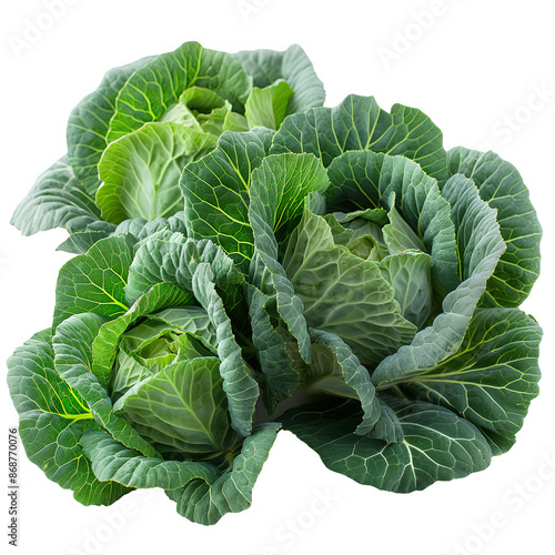 Lush Cabbage Heads with Outer Leaves on a Pristine White Background photo