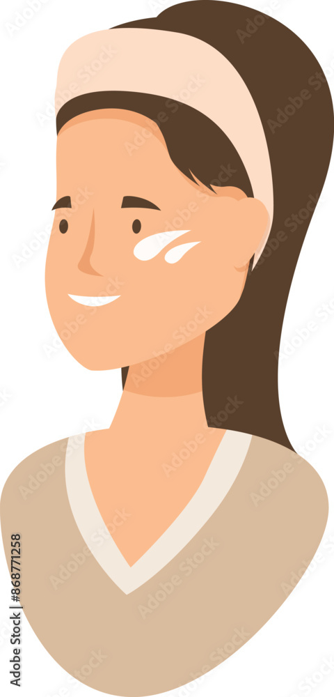 Smiling beautician is applying face cream as part of a daily skincare routine Smiling beautician is applying face cream as part of a daily skincare routine