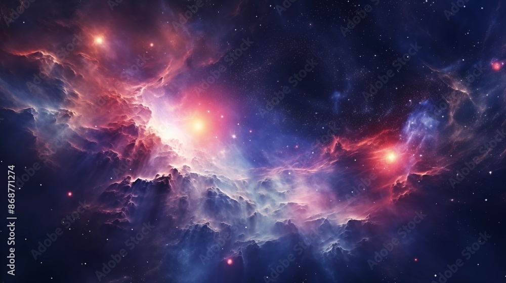 Abstract outer space endless nebula galaxy background.