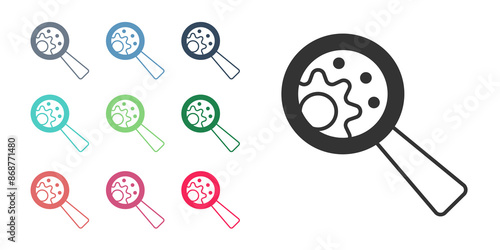 Black GMO icon isolated on white background. Genetically modified organism acronym. Dna food modification. Set icons colorful. Vector