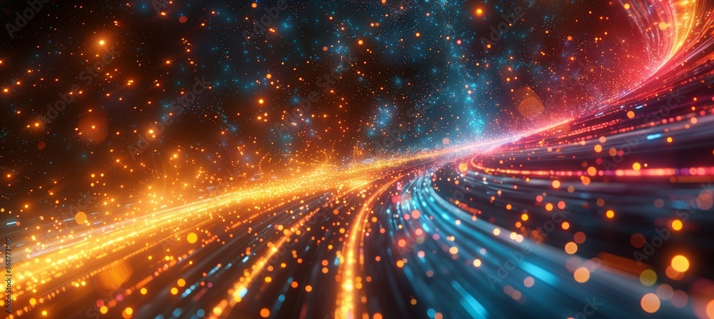 Abstract light trails, digital fast motion and energy concept Abstract light trails, digital fast motion and energy concept