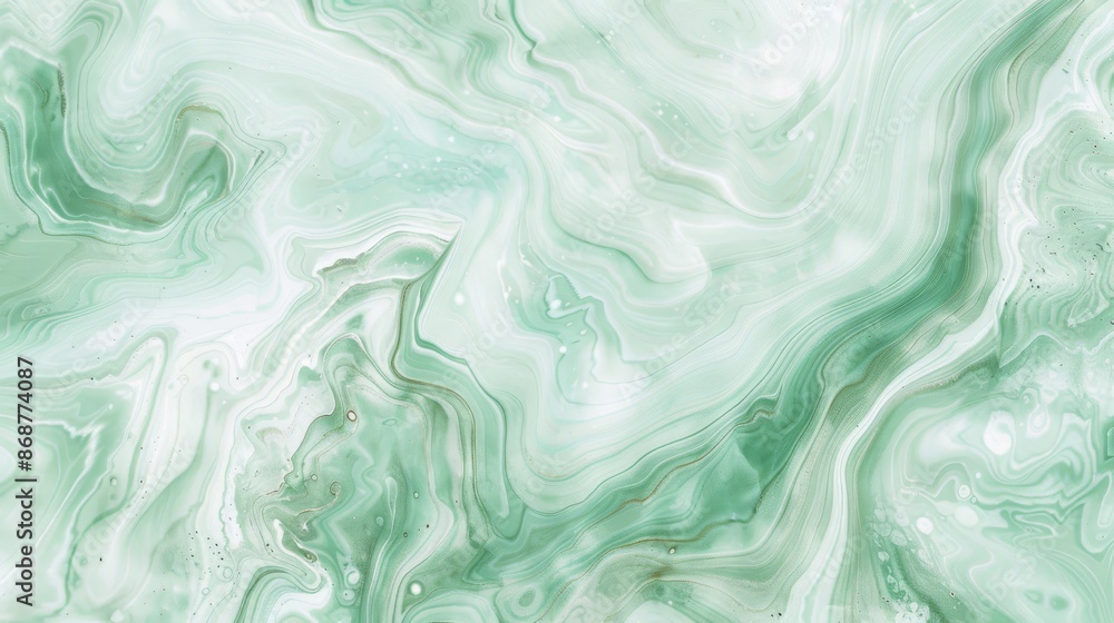 Abstract Green and White Swirling Marble Texture Abstract Green and White Swirling Marble Texture