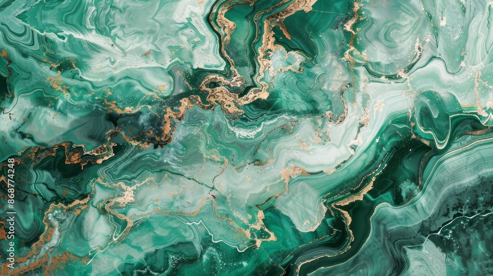 Abstract Green and Gold Swirls Abstract Green and Gold Swirls