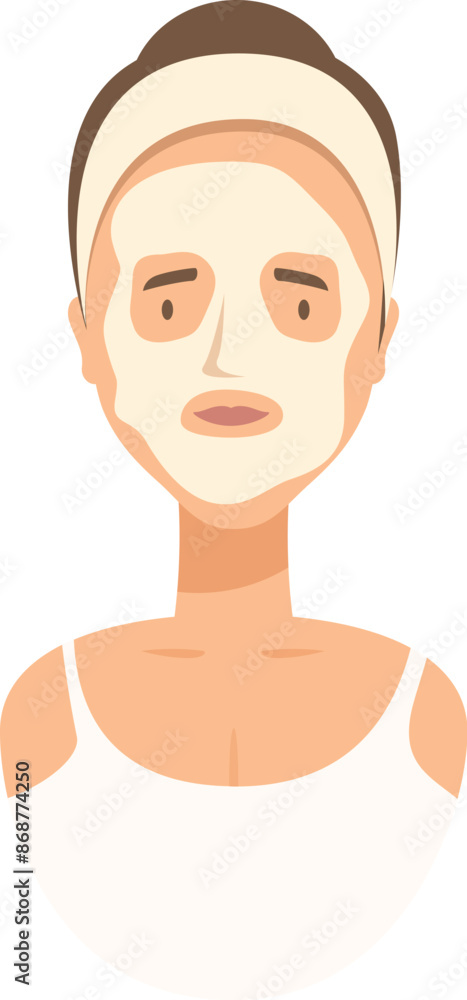 Young woman is enjoying a beauty treatment at home, wearing a rejuvenating face mask Young woman is enjoying a beauty treatment at home, wearing a rejuvenating face mask